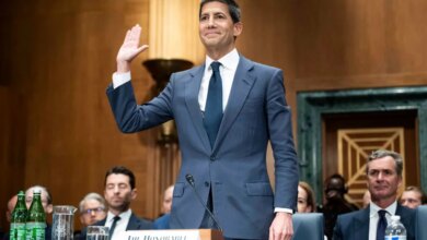 Kevin Warsh, President Trump's nominee to be the next Chairman of the Federal Reserve, getting sworn in at a hearing of the Senate Banking, Housing, and Urban Affairs committee on April 22, 2026.