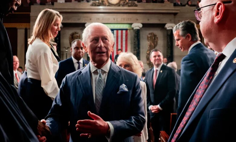 Britain's King Charles III leaves after addressing a joint meeting of Congress in the House Chamber of the U.S. Capitol in Washington