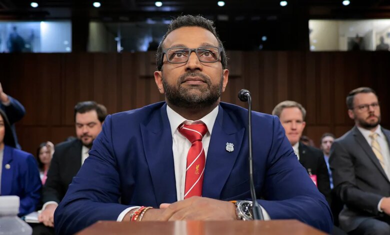 FBI Director Kash Patel walking into Senate Judiciary Committee hearing room