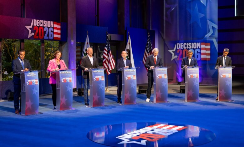 California Democrats back controversial policies during heated governor debate