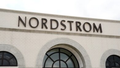 A Nordstrom department store with its name in large block letters.