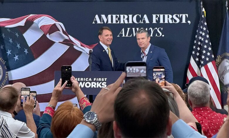 Hegseth on the campaign trail on the eve of Kentucky's primary