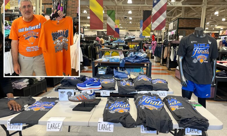 Knicks gear overshadows massive World Cup section at NYC sporting good store — with grown men 'crying' as swag runs out