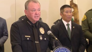 Police Chief McDonnell speaks at a press conference about the child exploitation crackdown.