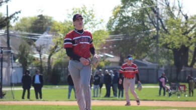 Jaxson Torres pitches for Plainedge High School.