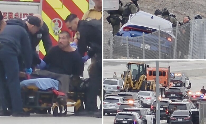 Police standoff on 91 Freeway brings traffic to complete stop