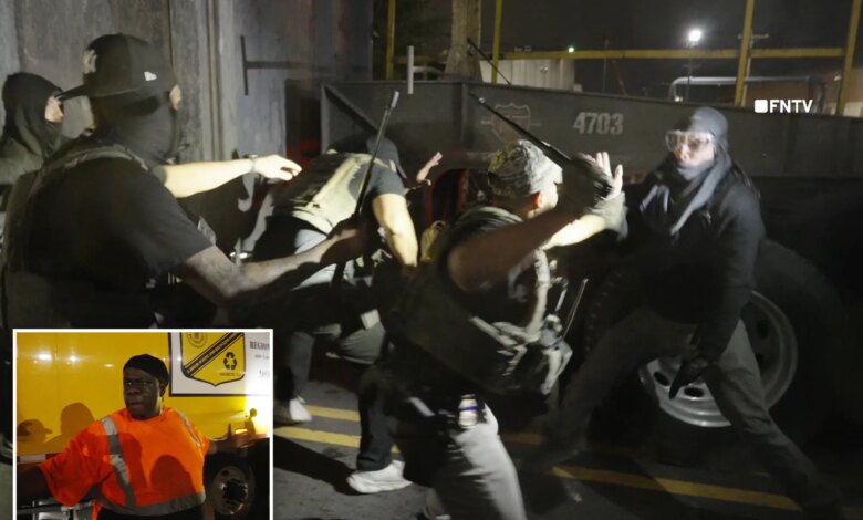 Truck driver goes off on Delaney Hall anti-ICE protesters after they block him from doing his job — as Antifa thugs battle agents