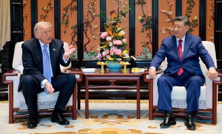 trump xi final summit meeting tea room