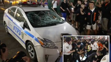 Crazed Knicks fans smash cop car as NBA Finals ecstasy immediately turns violent