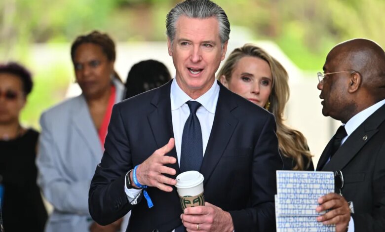 California Governor Gavin Newsom arriving at the Obama Presidential Center dedication ceremony.