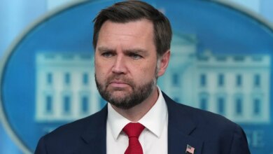 Vice President JD Vance listening during a press briefing in the James Brady Press Briefing Room at the White House