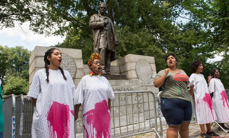 Darializa Auila-Chevalier and other protestors standing at rally in Manhattan