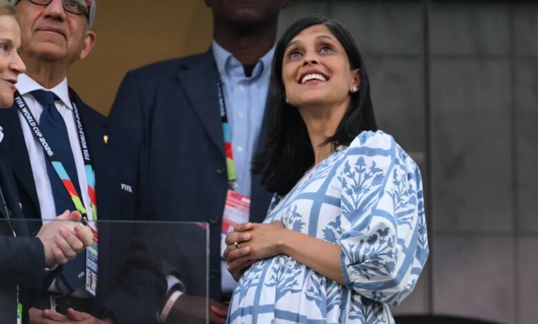 US Second Lady Usha Vance at the 2026 World Cup Group D football match.