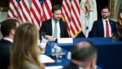 FTC Chair Andrew Ferguson and Vice President Vance seated at a meeting table