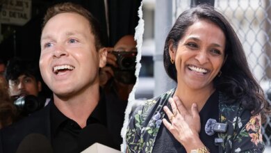 A split of Los Angeles mayoral candidates Spencer Pratt and Nithya Raman