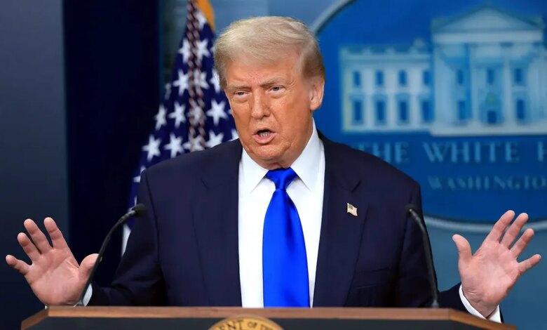 Donald Trump speaks at White House