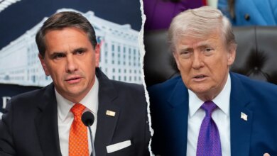 Acting Attorney General Todd Blanche and President Donald Trump side by side
