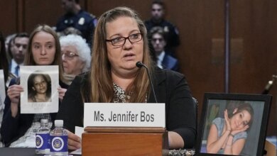 Jennifer Bos speaks during a Senate Judiciary Committee hearing in Washington, D.C.