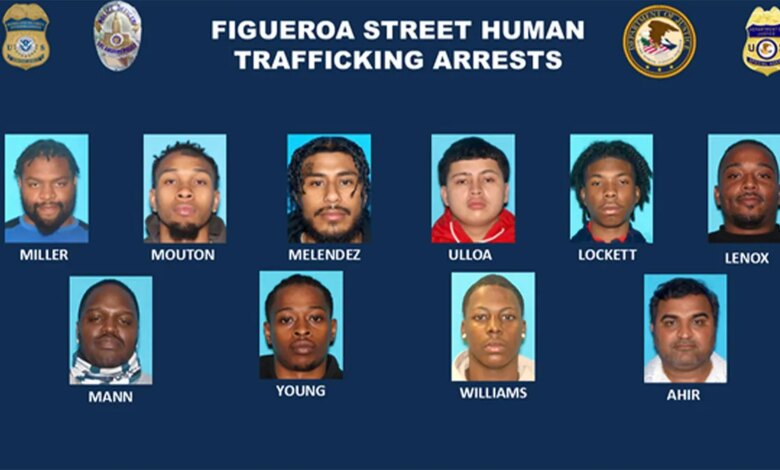 The 10 suspects arrested as a part of Operation Broken Blade on July 1.