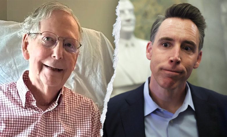 Mitch McConnell aside from Josh Hawley