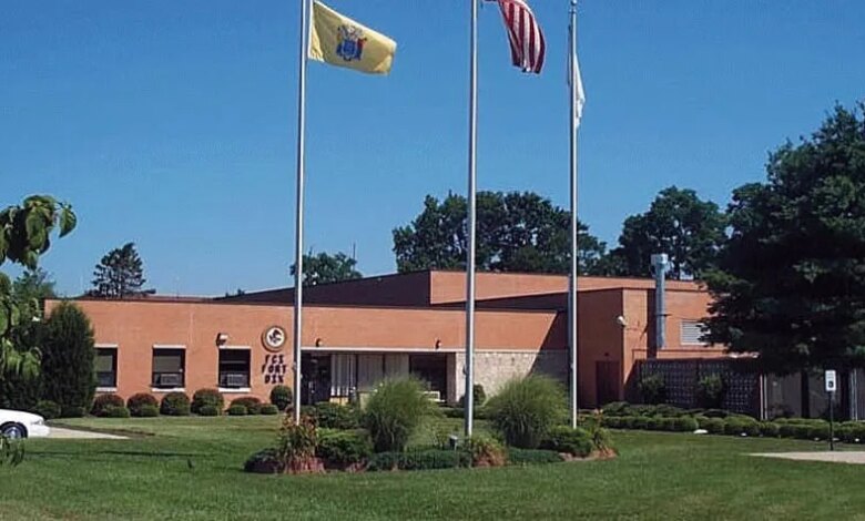 Exterior of the Federal Correctional Institution at Fort Dix in New Jersey.