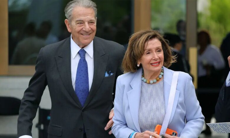 Paul Pelosi and former House Speaker Nancy Pelosi attend the Obama Presidential Center dedication in Chicago