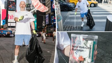 Trash-collecting artist has spent decades selling cubes of garbage