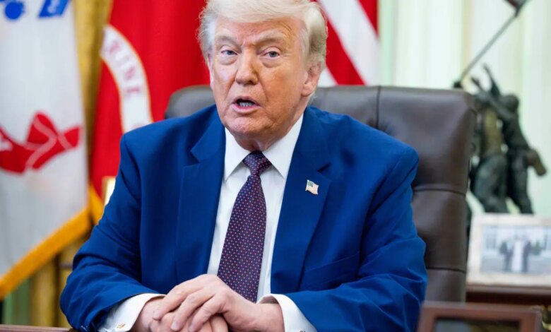 President Donald Trump signing an executive order in the Oval Office of the White House