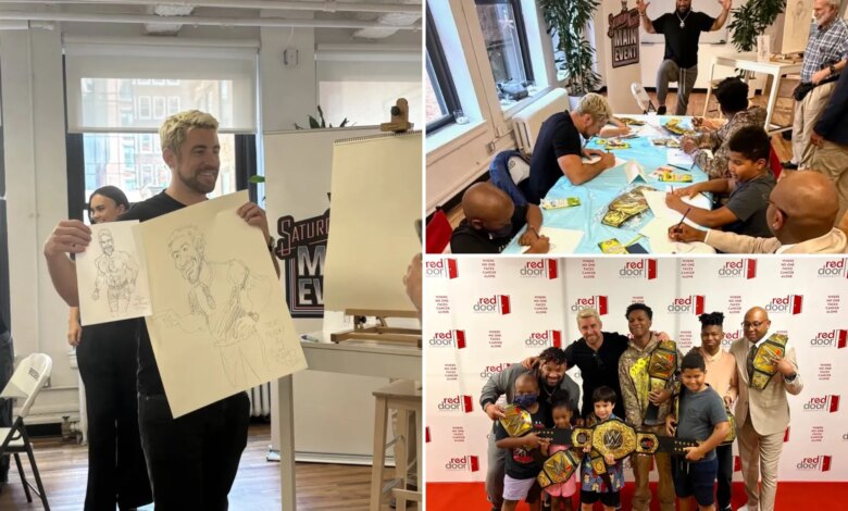 WWE's Jacob Fatu, Joe Hendry help at art class with Red Door Community
