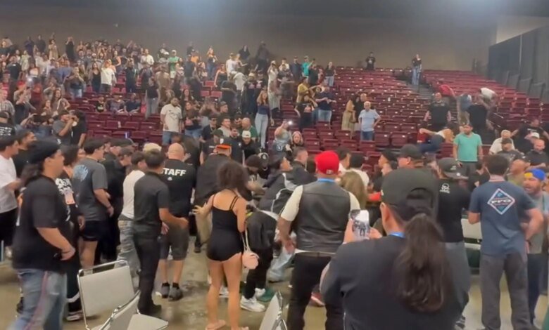 California MMA event erupts into massive 100-person brawl as 15 arrested, three cops injured