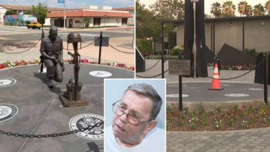 Thieves steal bronze statue from Paramount military memorial