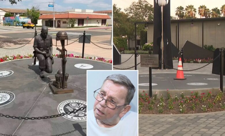 Thieves steal bronze statue from Paramount military memorial