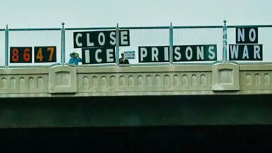 '8647' protest sign hung over Highway 101 near Santa Barbara, CHP called