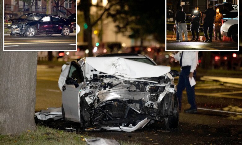 Man killed, passenger critically injured in Brooklyn crash as cops hunt driver who fled scene