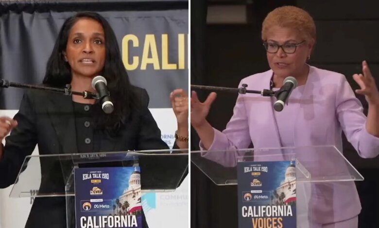 Mayor Karen Bass and rival Nithya Raman square off at contentious rally as final sprint to election day approaches