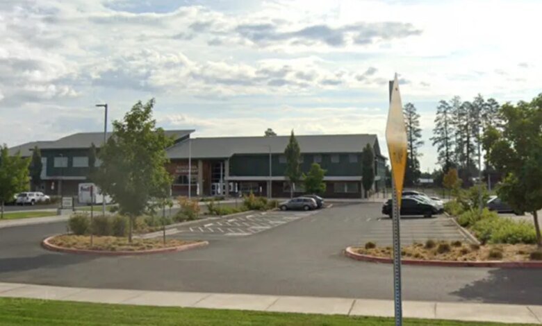 Exterior view of Silver Rail Elementary School in Bend, Oregon.
