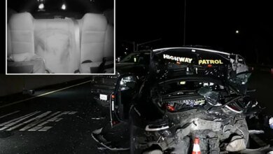 Sleeping Tesla driver crashes into California patrol car, injuring 2 officers